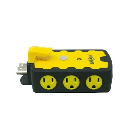 Yellow Jacket Plug Adapter, 6 Outlet(s) Black/Yellow, 6 PK 41046